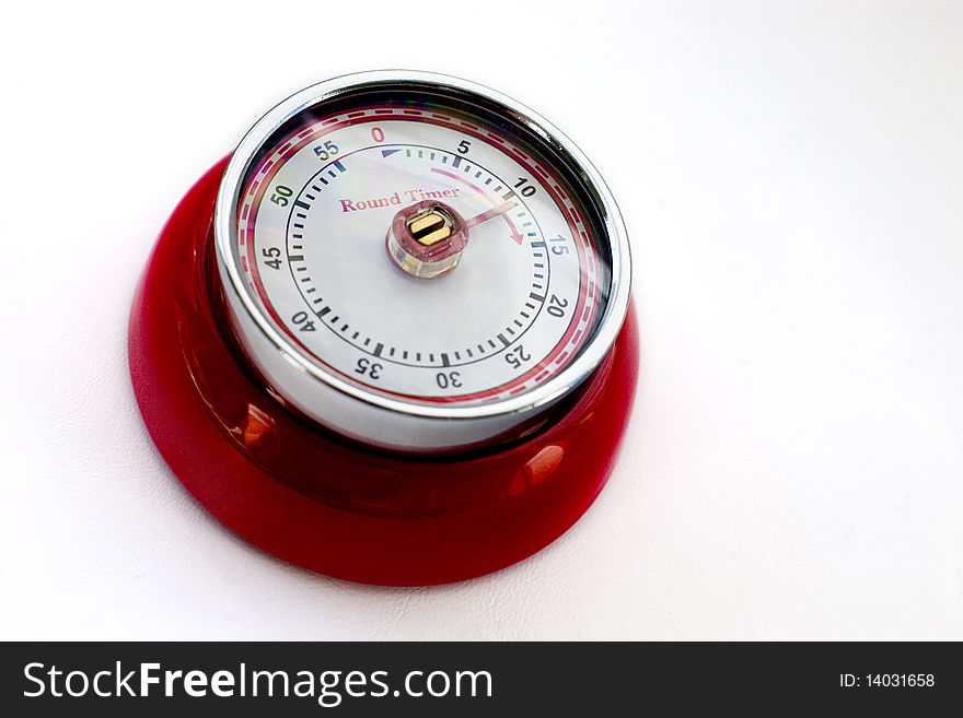 Isolated round timer with a retro design. Isolated round timer with a retro design.