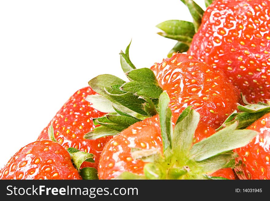 Strawberries isolated on white background