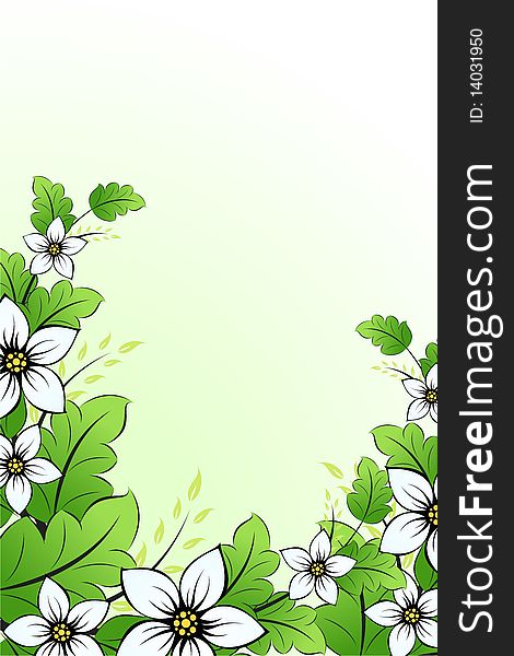 Flower Background With Leaves