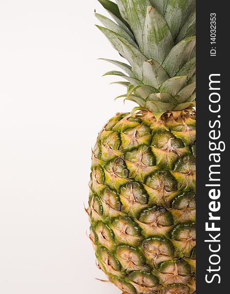Pineapple with copy space on the right - clipping path included