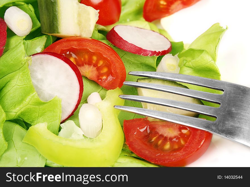 Fresh healthy salad on a plate