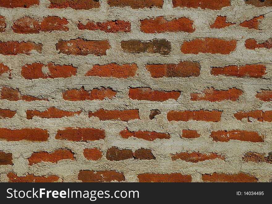 A wall built with bricks