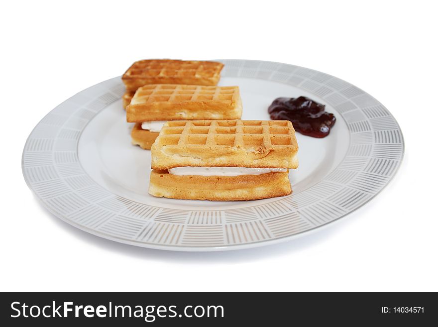 Isolated wafers on a plate