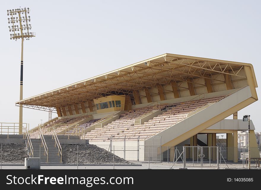 A football stadium with seating arrangement in Bahrain