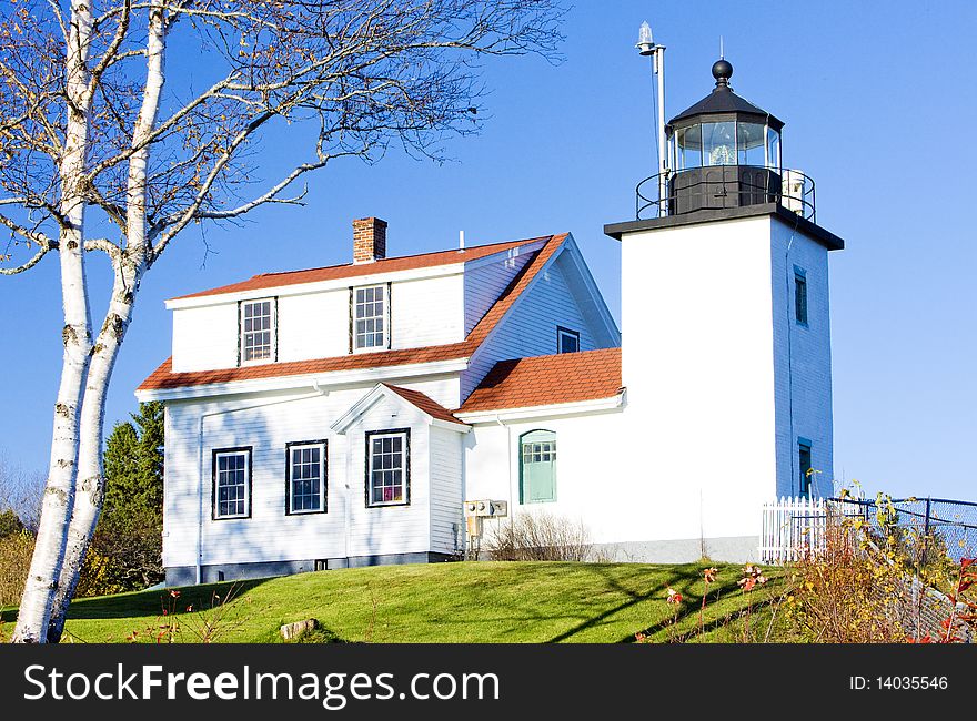 Lighthouse Fort Point Light, Stockton Springs, Maine, USA. Lighthouse Fort Point Light, Stockton Springs, Maine, USA