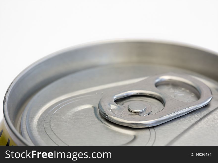 Drinks can ring-pull with white background