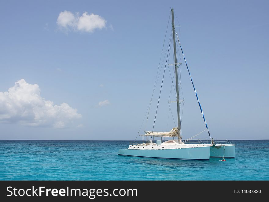 Catamaran in saona beach