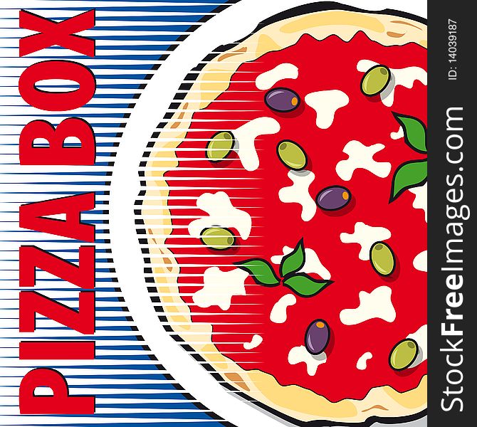 Template design of pizza box