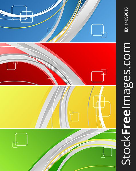 Colorful abstract  banners in four colors. Colorful abstract  banners in four colors