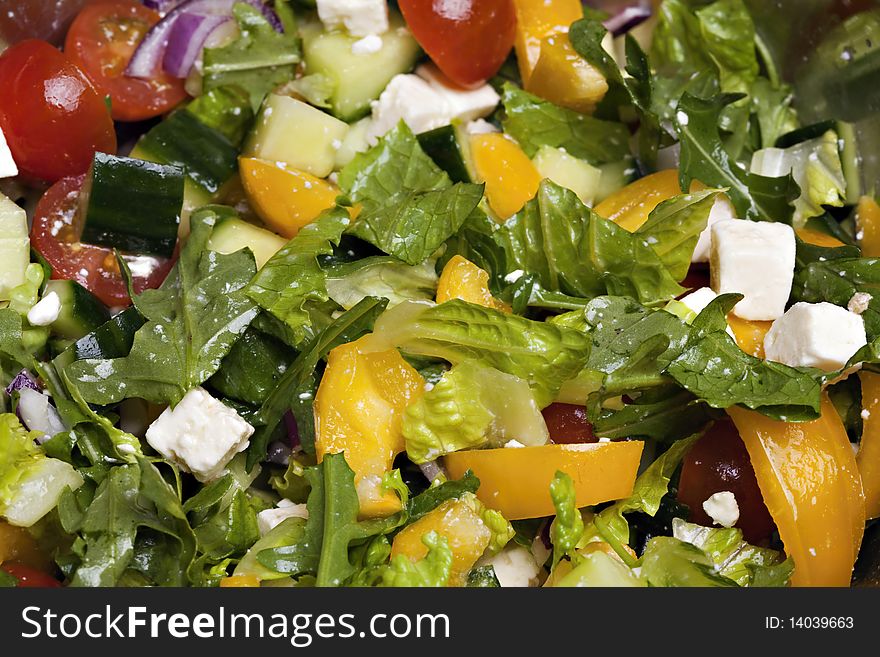 Spring salad, fresh healthy food