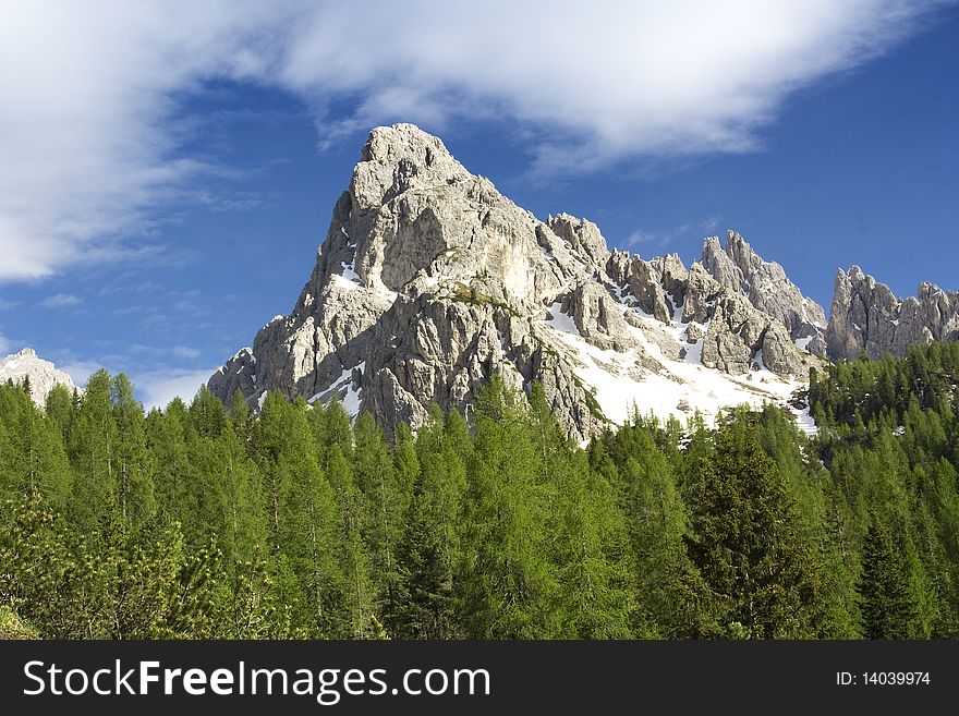 Mountain in the dolomites in south tyrol