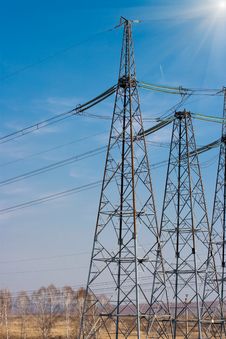 High Voltage Electricity Power Towers Royalty Free Stock Images High Voltage Electricity Power Towers Royalty Free Stock Images