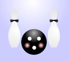 Ball And Pin For Bowling Stock Images