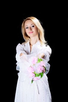 Sexy Woman With Flowers. Stock Photography