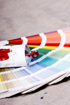 Artistic Equipment And Color Chart Royalty Free Stock Image Artistic Equipment And Color Chart Royalty Free Stock Image