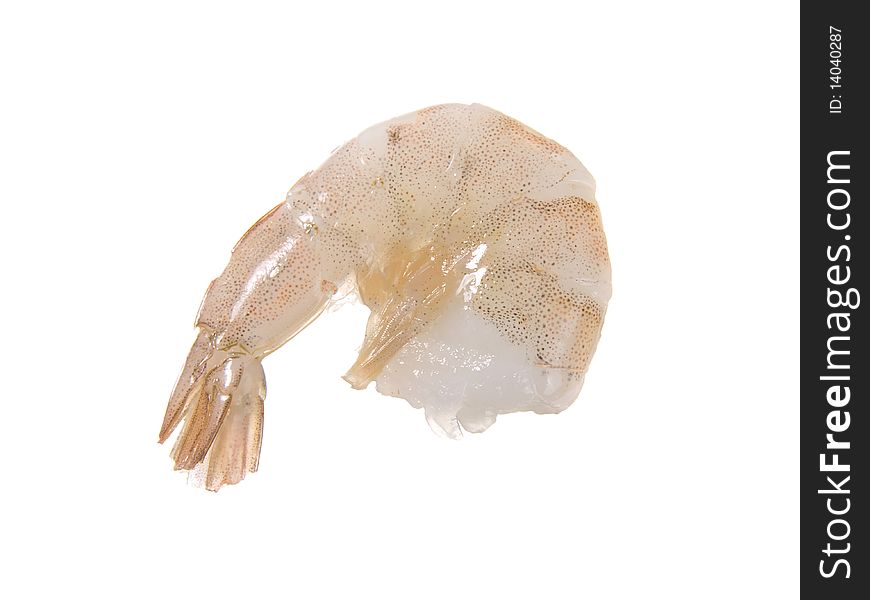 Closeup of whole raw prawn in shells without head. Closeup of whole raw prawn in shells without head