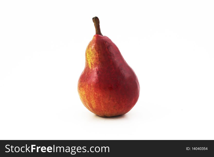 Red pear isolated in white