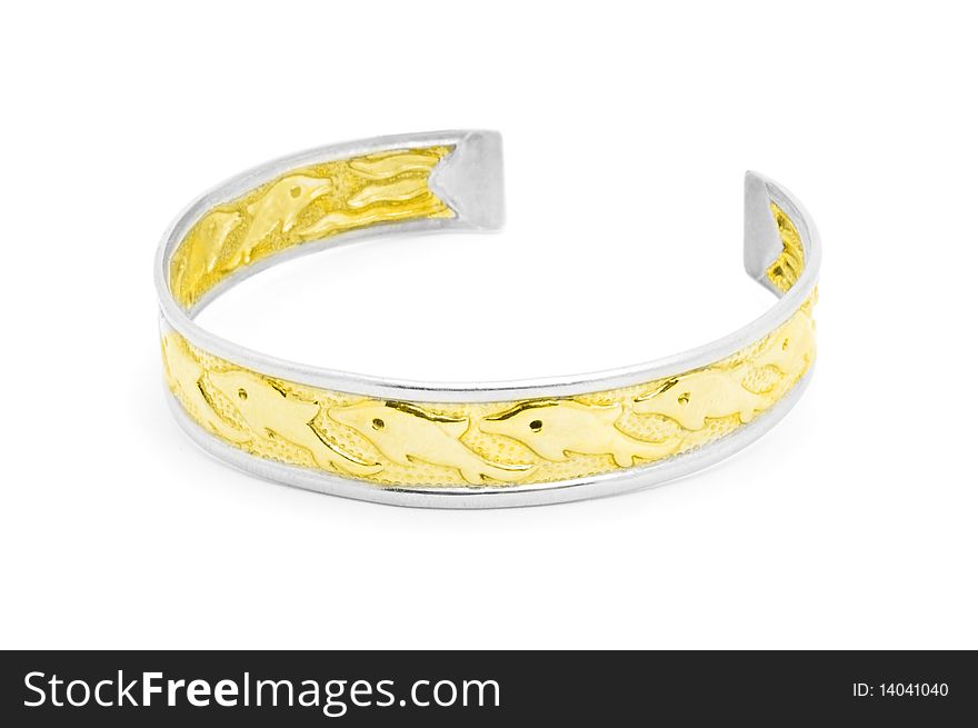 Silver and gold dolphin bracelet