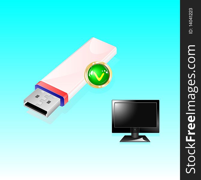 USB Flash drive and monitor for computer