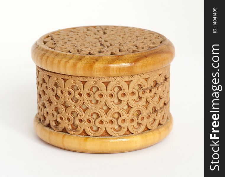 Carved box made of birch bark. Made in Siberia, Russia.