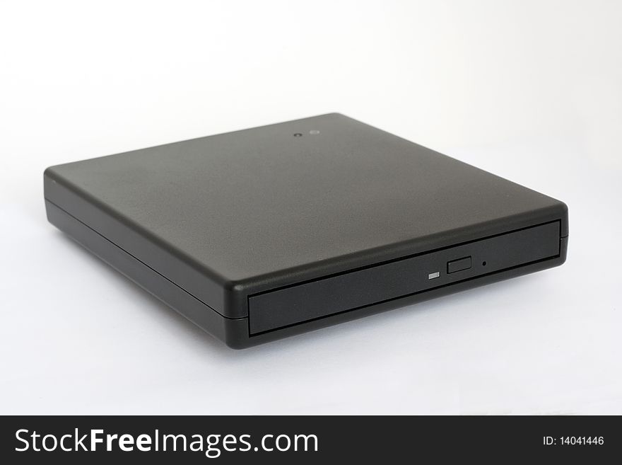 External CD/DVD ROM drive for laptop. Black.