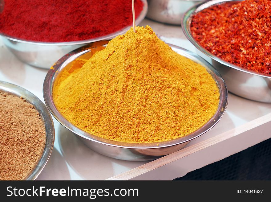 Colorful Spices In Bowl
