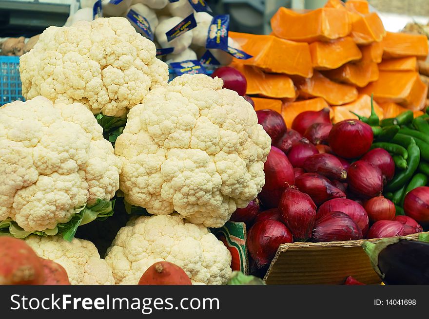 Close Up Of Vegetables On Market Stand