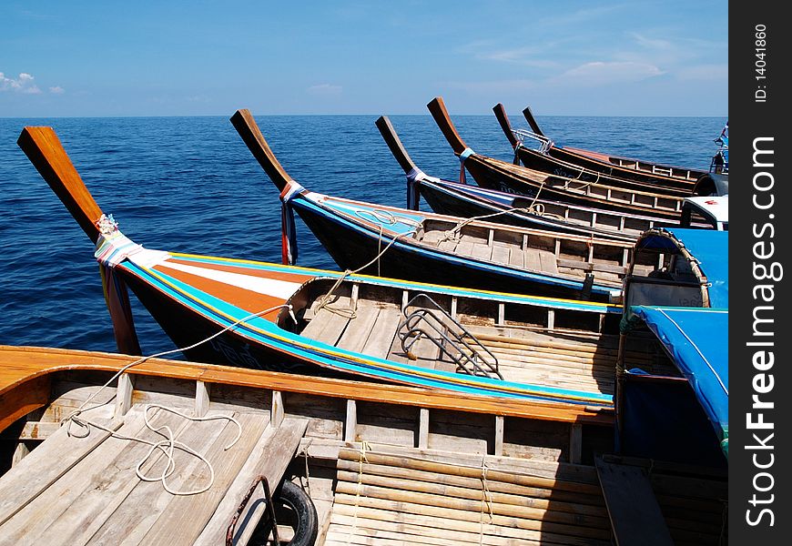 Taxi boats to transfer  passengers to koh Lipe, Thailand