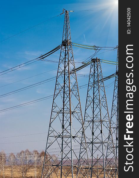 High voltage electricity power towers