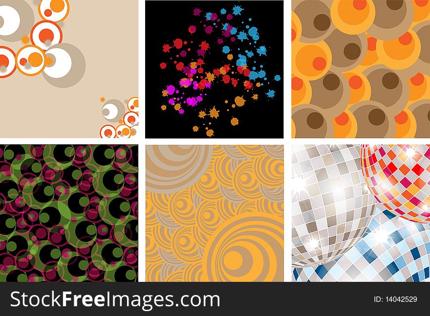 Vector illustration of different abstract backgrounds