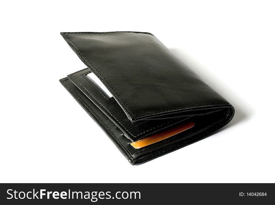 Black wallet isolated on white