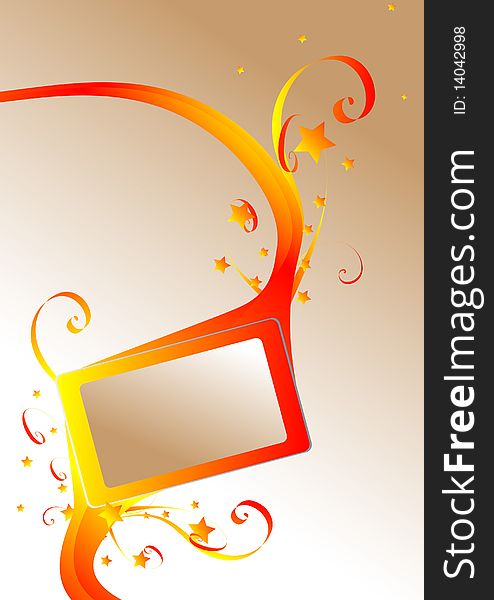 Abstract fresh orange banner. clip-art