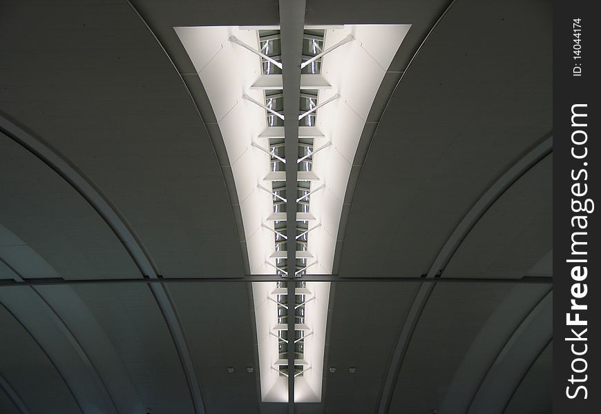 White modern ceiling with window