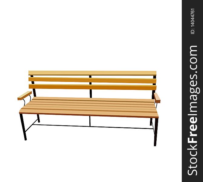 Realistic illustration of bench