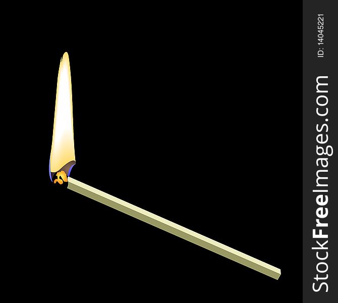 Burning matchstick