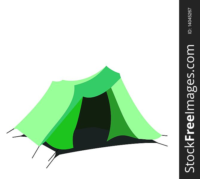 Tourist tent isolated on a white background. Vector