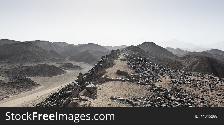 Desert with stones in Egypt