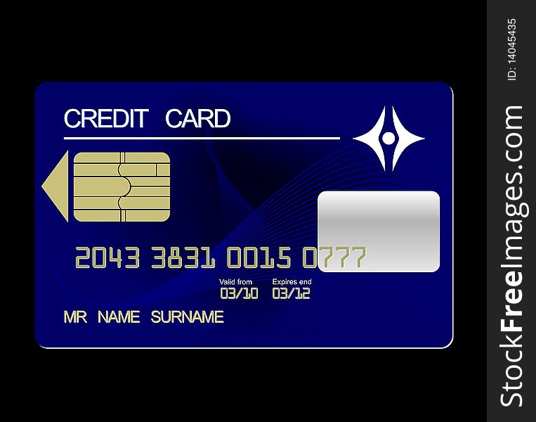 Realistic illustration of credit card. Vector