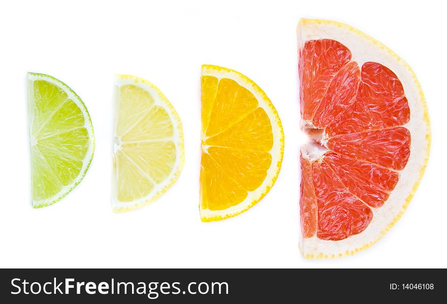 Mixed citrus fruit lemon, lime, orange, grapefruit