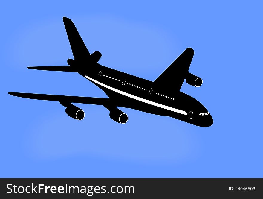 Realistic illustration of aircraft isolated. Vector. Realistic illustration of aircraft isolated. Vector