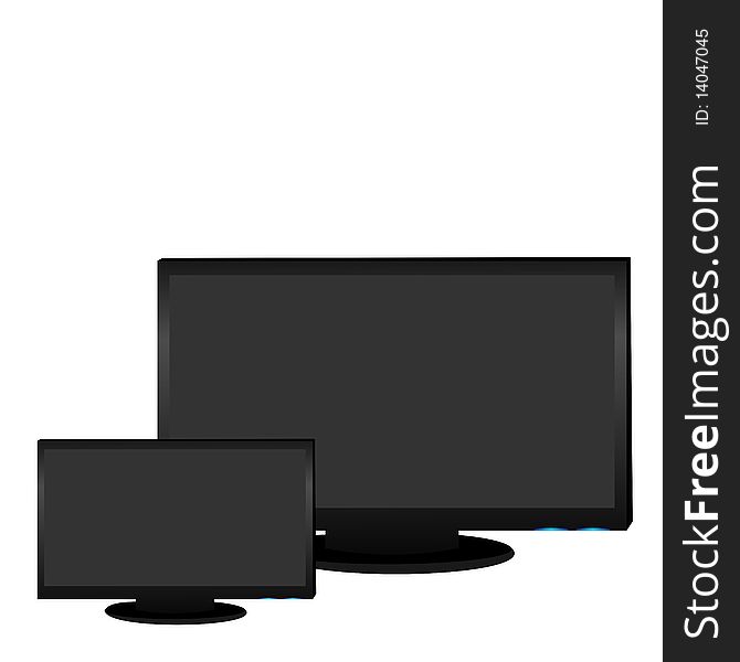 Realistic illustration of plasma LCD TV. Vector