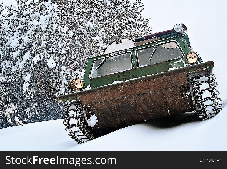 Transport in winter impassable Siberia. Transport in winter impassable Siberia