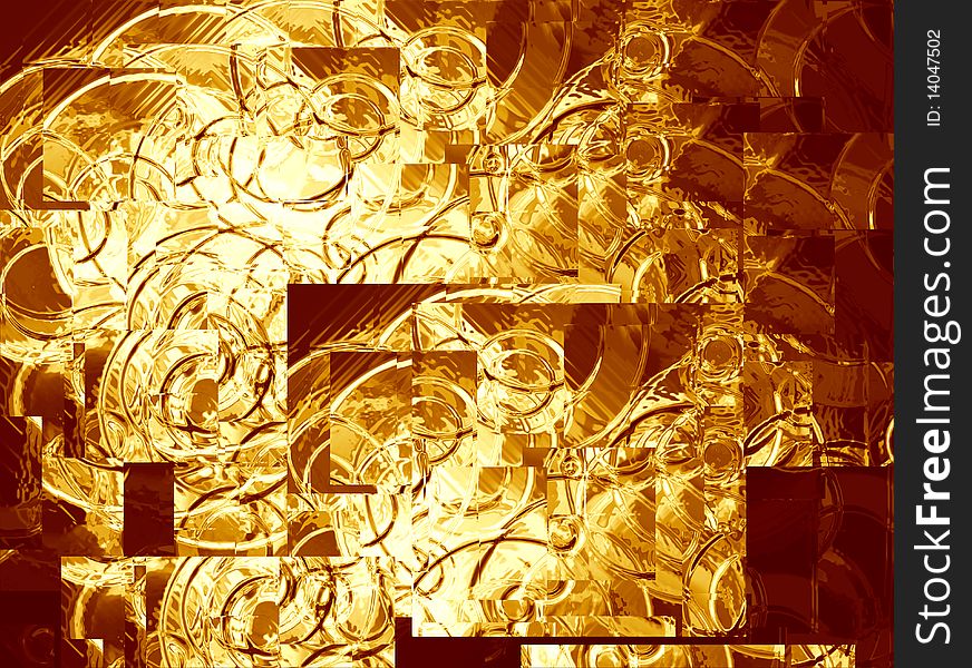 Gold metallic background with circles