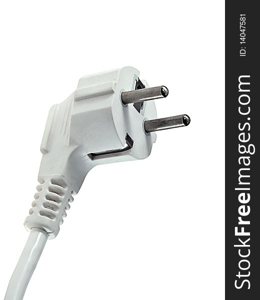 Electrical plug on a white background