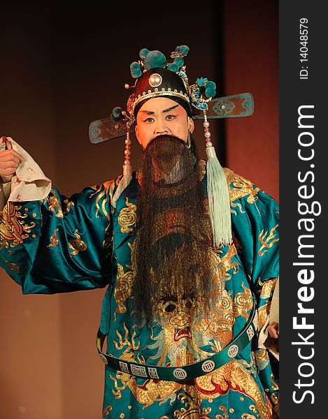 China opera man with long beard.