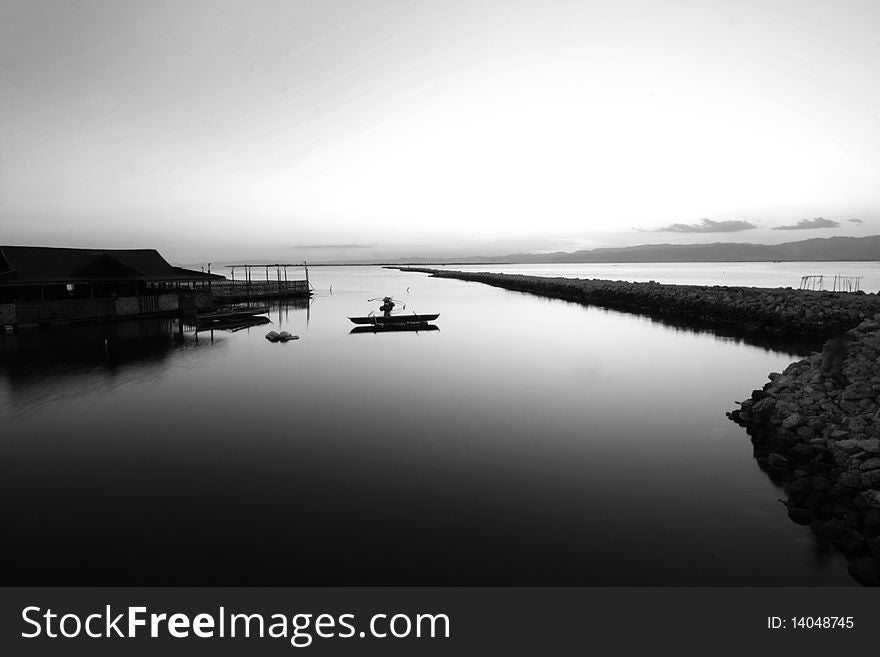 A small fishing boat after a day's catch