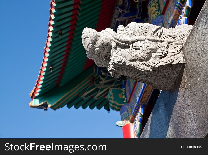 The Dragon head Temple in baromraja temple