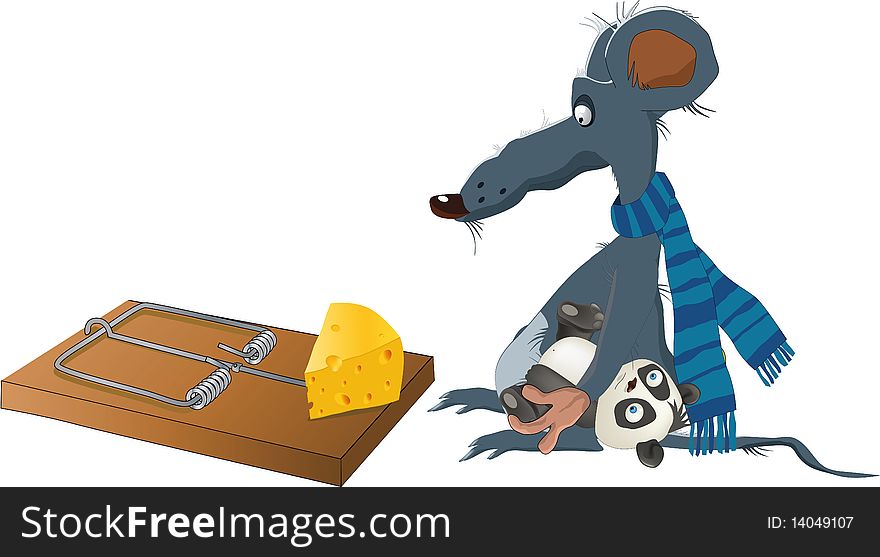 Rat and a mousetrap panda pest pets cheese