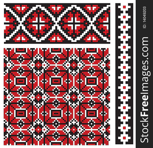 Scheme of Ukrainian pattern for embroidery. Scheme of Ukrainian pattern for embroidery