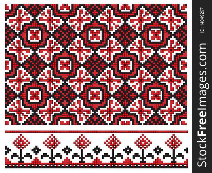 Scheme of ukrainian pattern for embroidery. Scheme of ukrainian pattern for embroidery